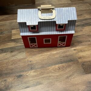Melissa & Doug Wooden Red and White Barn Playset